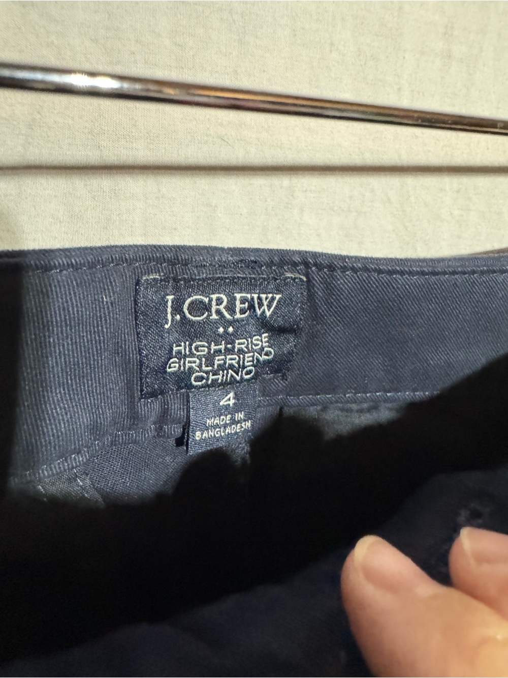 J. Crew High-Rise Girlfriend Chino Navy Blue Size 4 - Picture 3 of 7